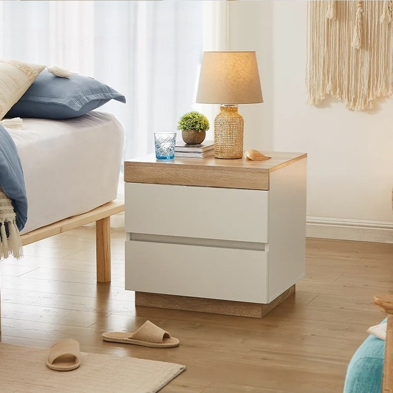 Sleek White Nightstands with Customized Shape for Modern Bedroom Decor