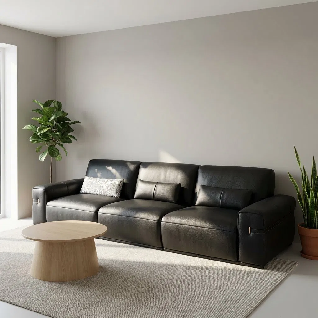 3 Seater Luxury Genuine Leather Power Recliner Sofa Modern Electric Reclining Lounge Sofa High-End Home Living Room Furniture