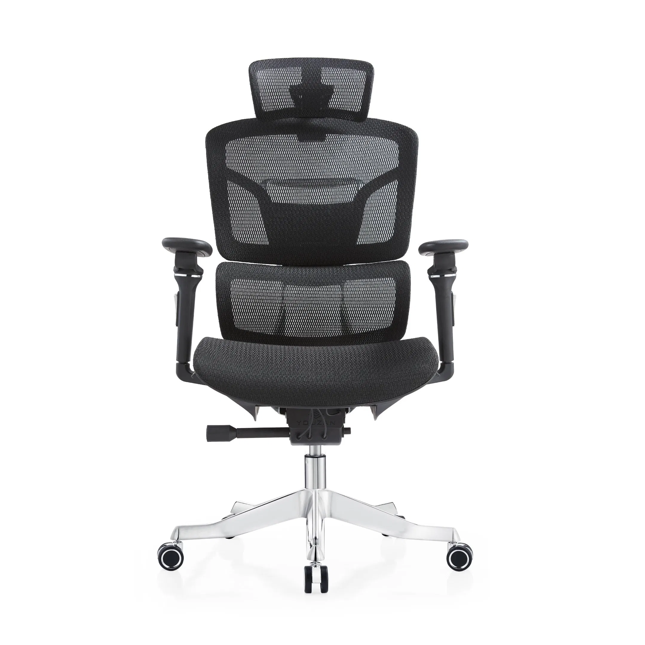 Luxury Model Heavy Duty Aluminum up&Down Back 5D Armrest 4 Locking Recline Button Control Mesh Office Chair Ergonomic Structure