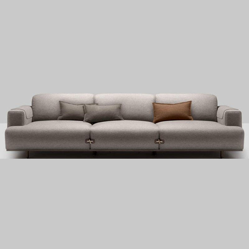 Living Room Light Gray Minimalist Loveseat Couch Comfortable Modern Sofa