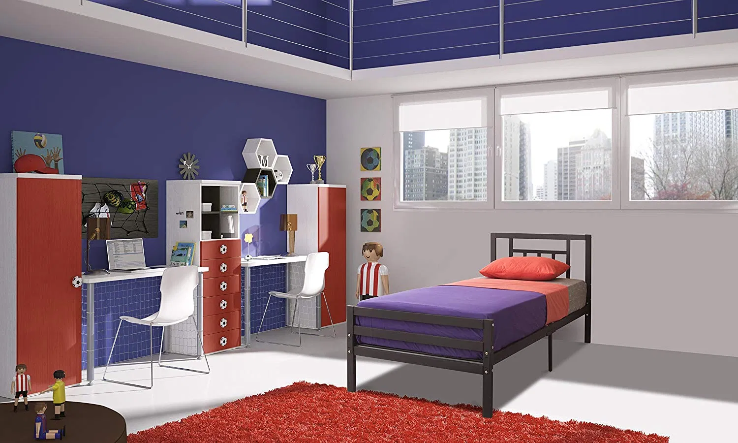 Dormitory Bunk Bed Students Furniture Space Saving Metal Frame Under Bed Storage