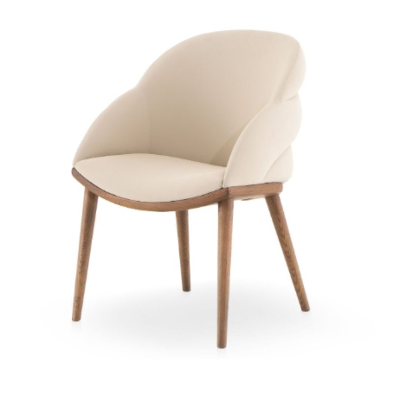 Contemporary Stylish Furniture Leather Wooden Diningroom Restaurant Hotel Modern Dining Chair