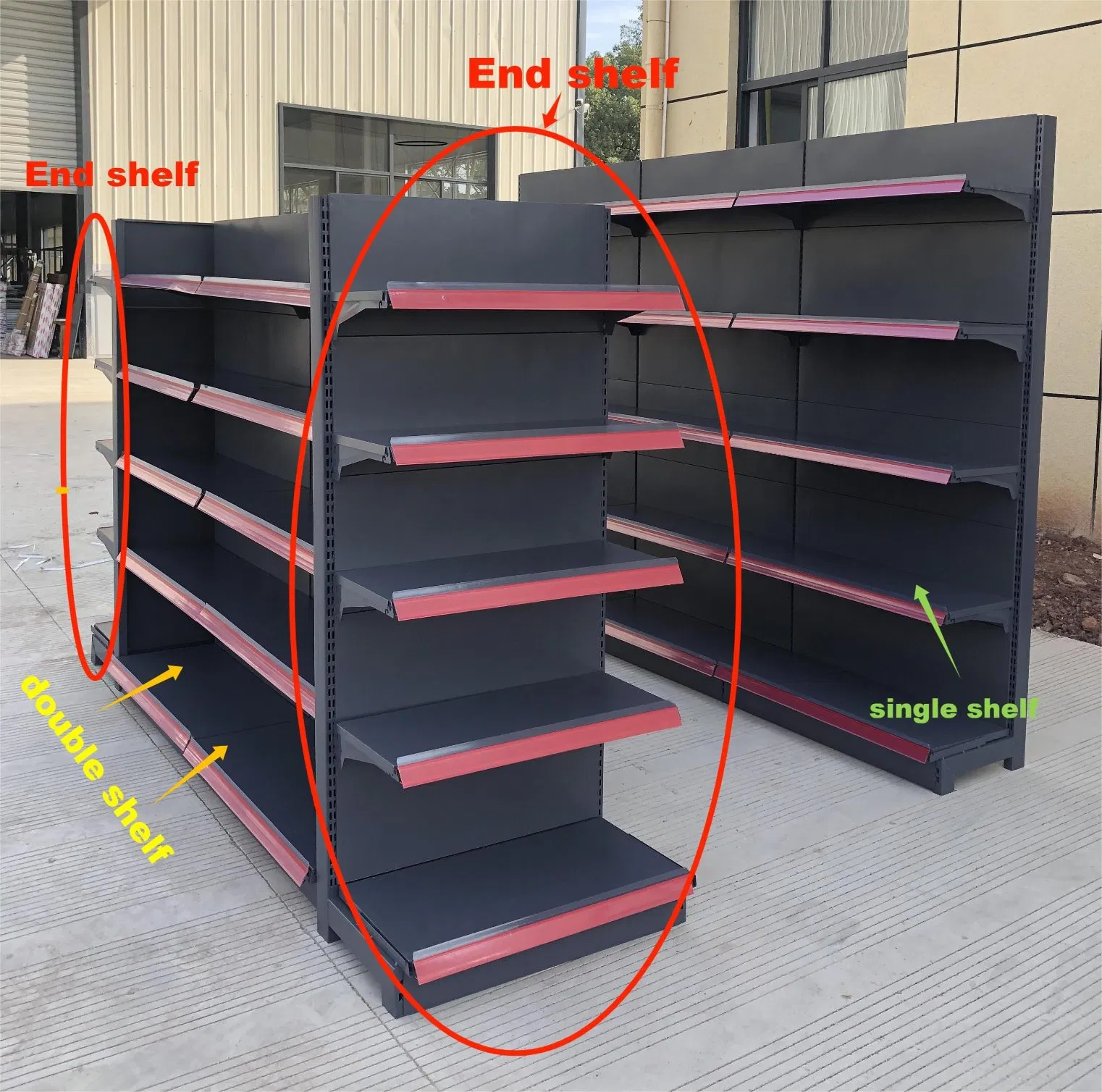 Shelving Book Shop Retail Display Gondola Metal Shelf Supermarket Rack