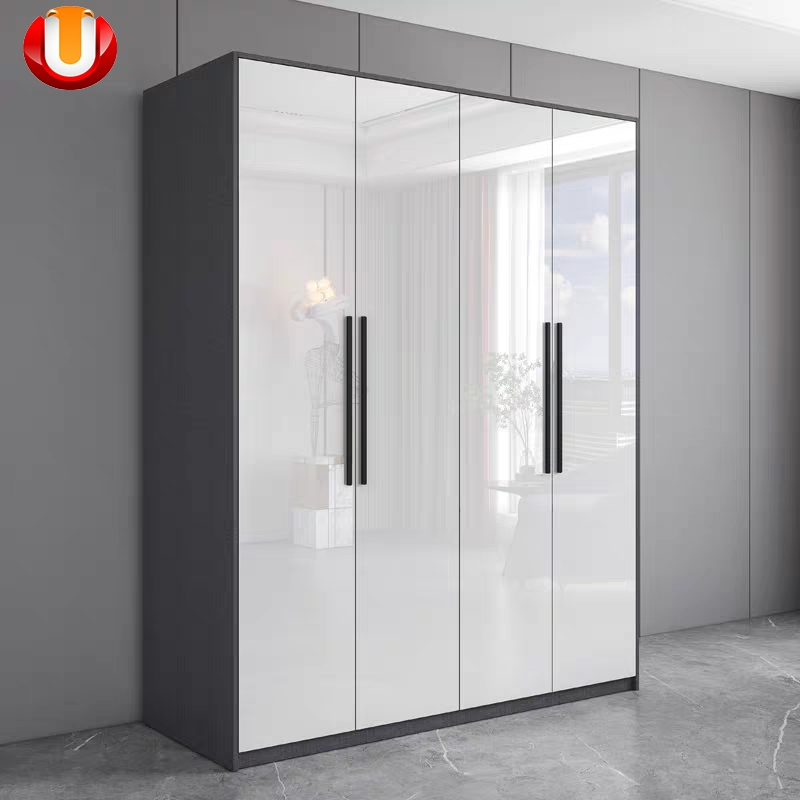 Elegant Home Furniture Modern Wooden Bedroom Furniture Sliding Door Cabinet Closet Wardrobe