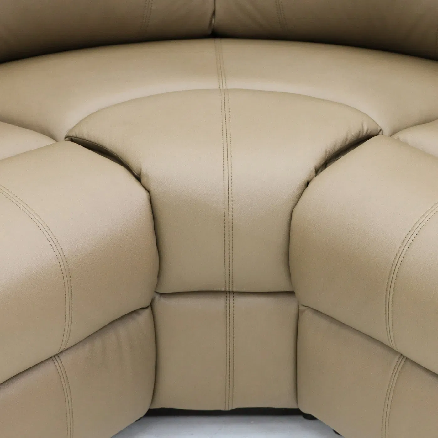 Geeksofa Furniture 9207 Modern 5 Seater Leather Manual Sectional Corner Recliner Sofa with Console and Bluetooth Speaker for Living Room