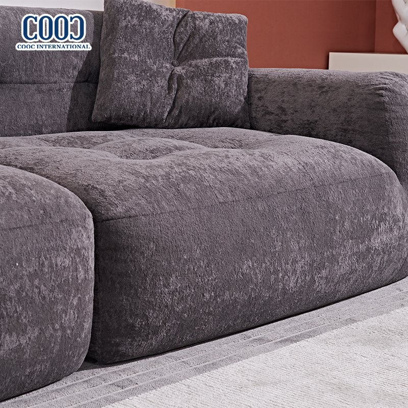 Modern 2 Seat Modern Design Sectional Lazy Fabric Sponge Boneless Frameless Compression Sofa Couch for Modern Home Furniture