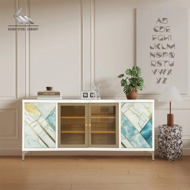 Office Storage Metal Lockable Locker Steel Sideboard Buffet Cabinet for Living Room Home