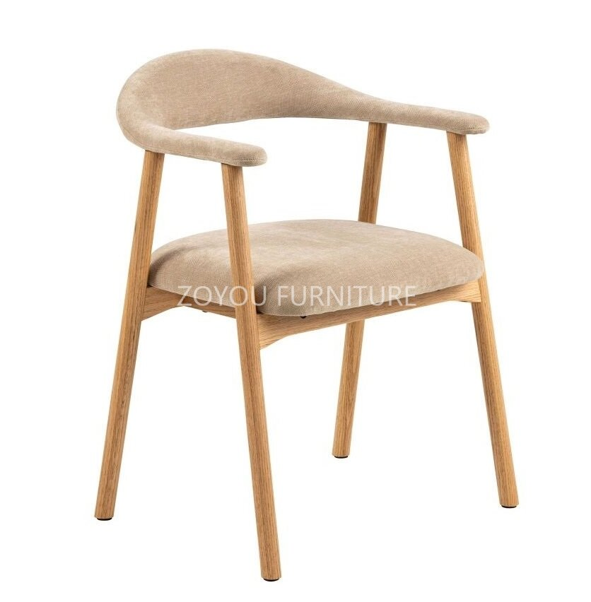 Modern Design Beech Wood Customized Color Nordic Fabric Kd Upholstered Dining Chair