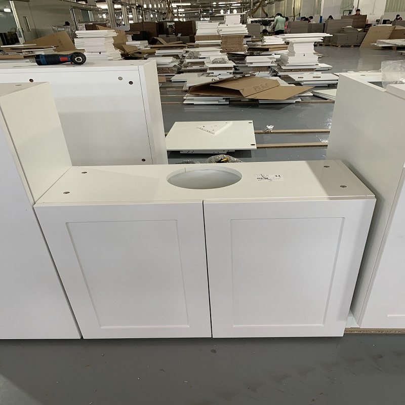 Modern Style PVC Wrapped Thermofoil Kitchen Furniture Modular Shaker Cabinets