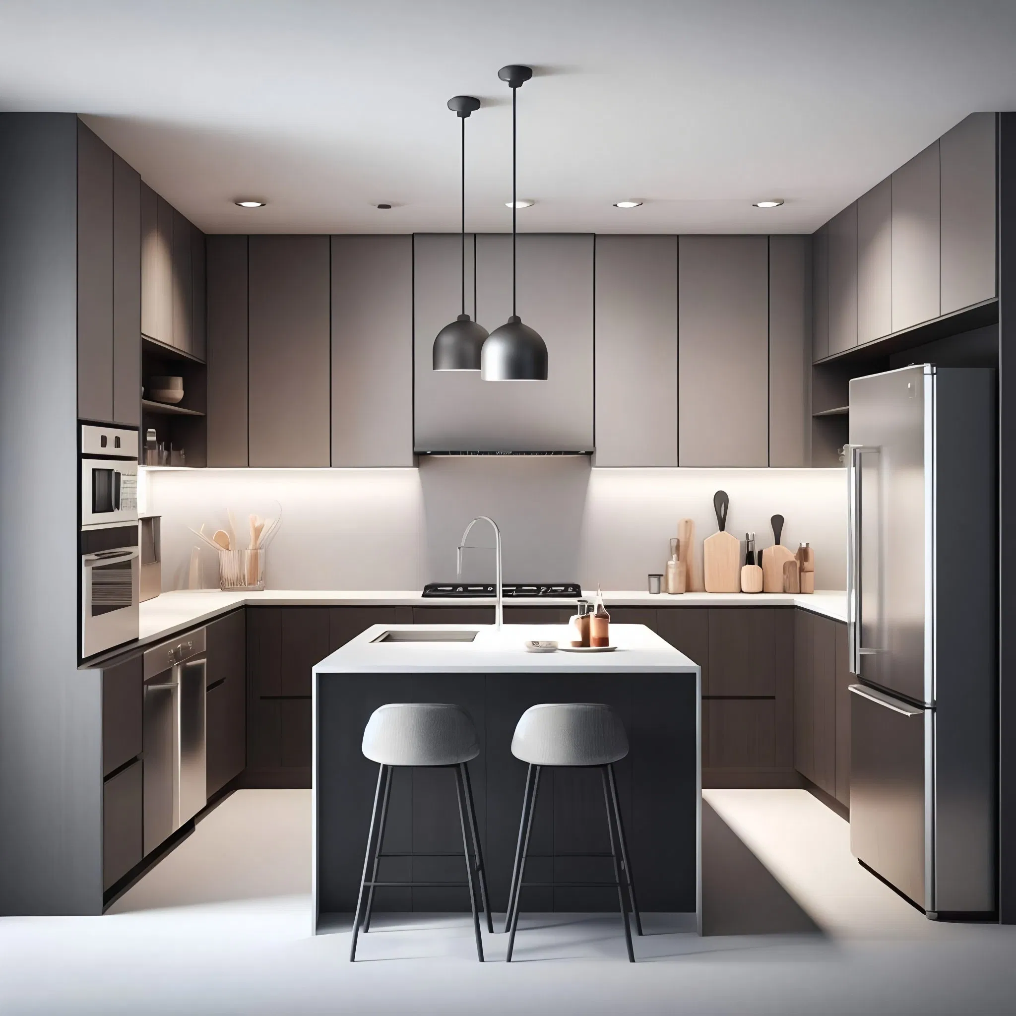 Custom Sintered Stone/Marble/Granite Laminate/Resin Home Kitchen Modern Kitchen Furniture