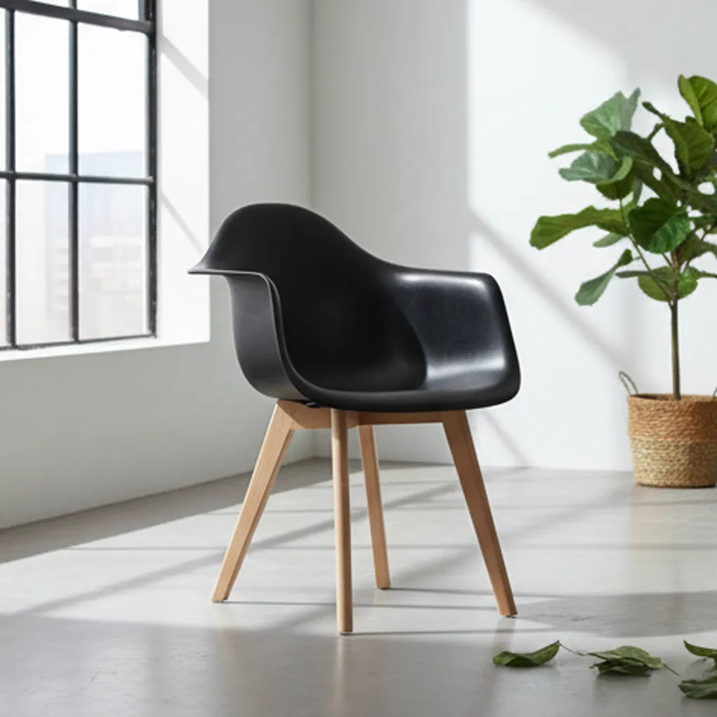 Manufacturing Nordic Colorful Plastic Chair Wooden Legs Dining Chairs Colorful Plastic Chair