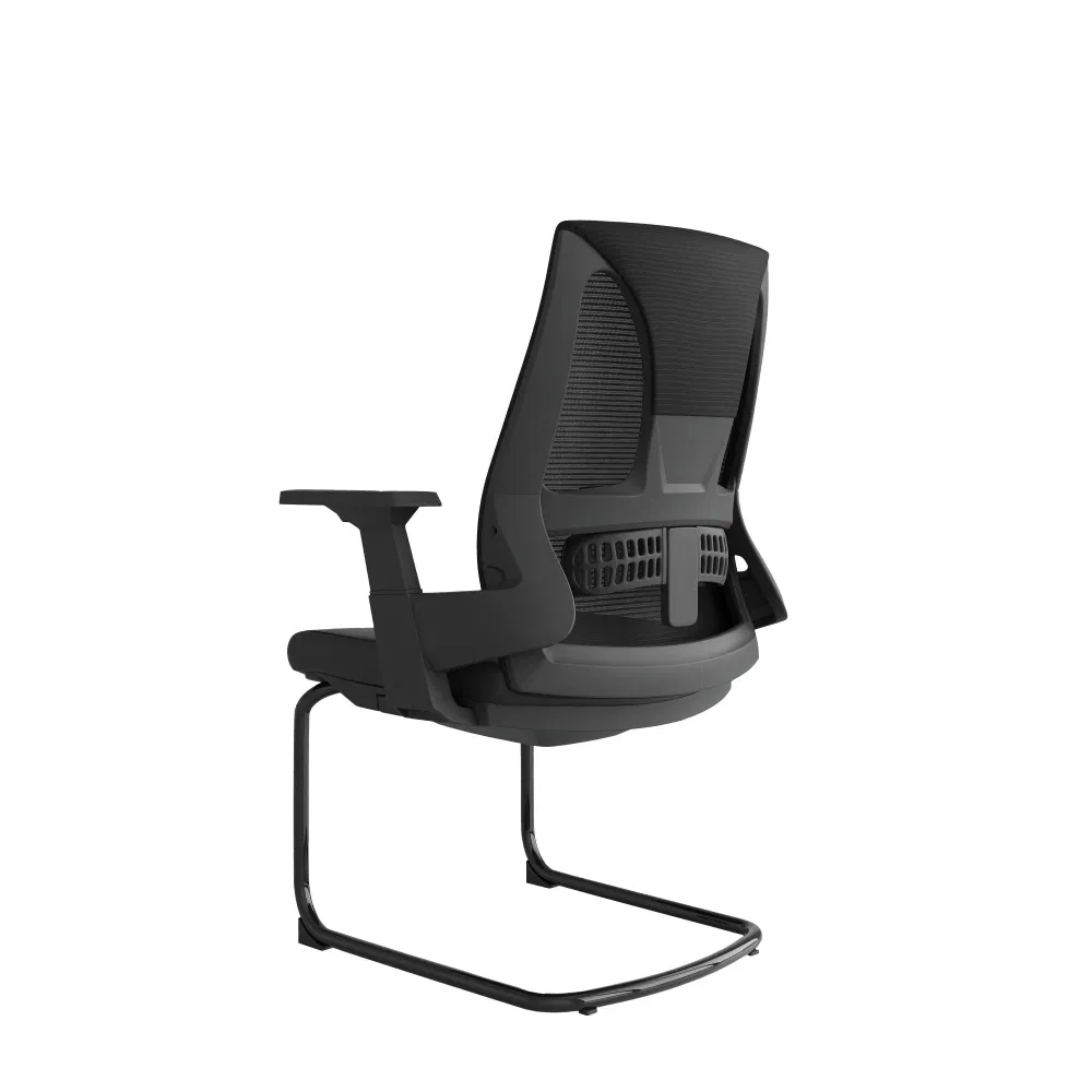 MID-Back Office Chair with Genuine Leather and Aluminium Sponge Lift Style Meeting Room Chair for Conference Room