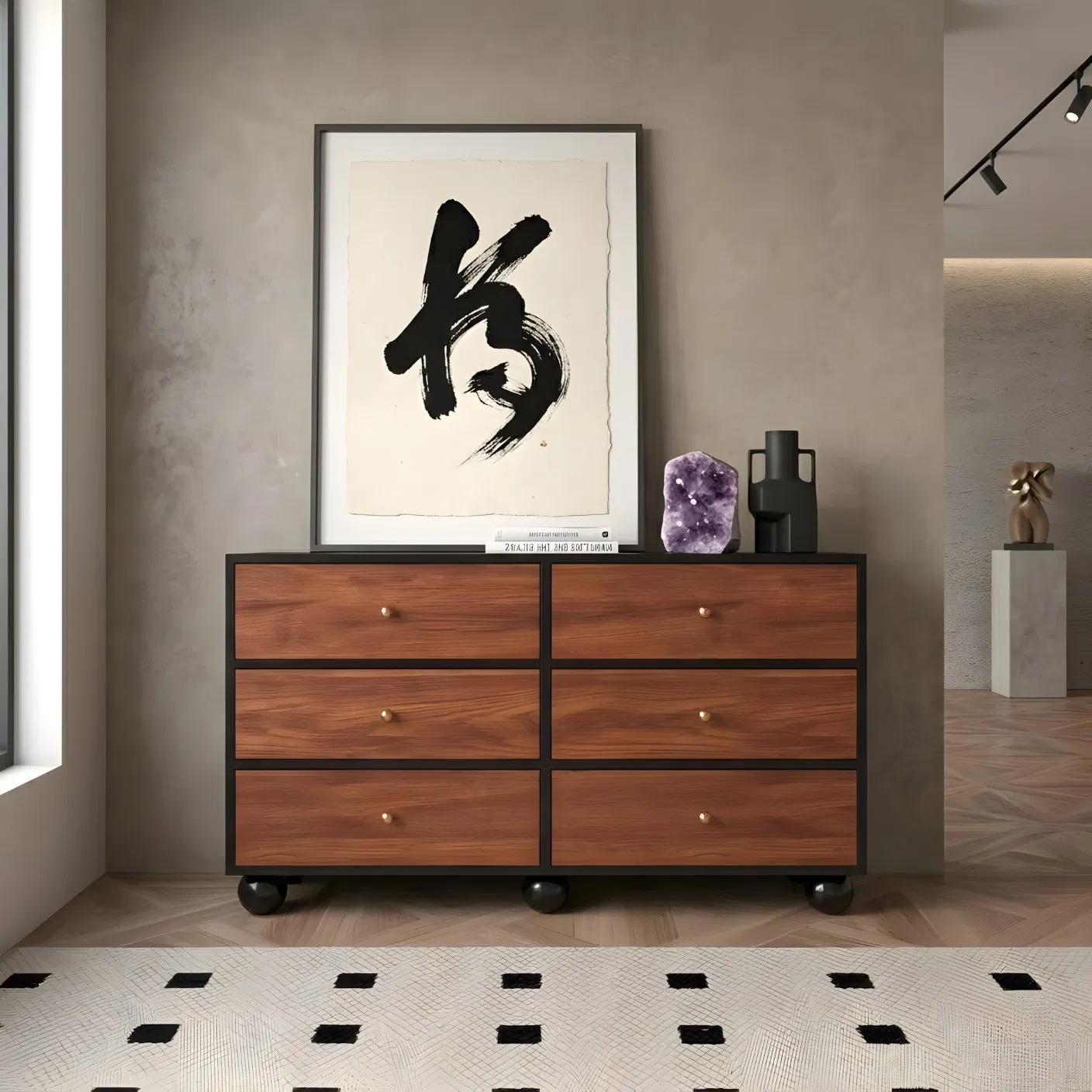 Hot Selling Modern Wooden Sideboard Home Furniture Storage Cabinet Factory Direct