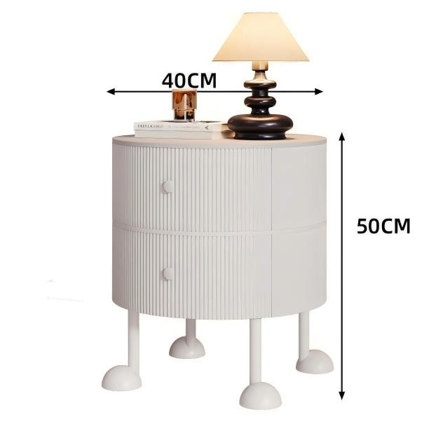 French Light Luxury Round Beside Table Household Nightstand
