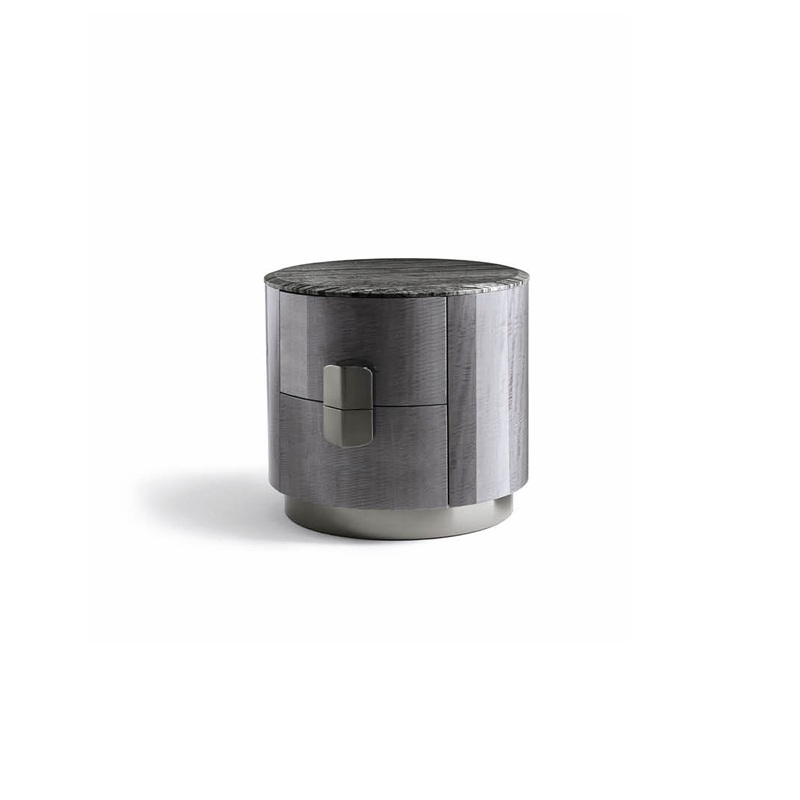 Italian Luxury Modern Minimalist Bedroom Furniture Round Nightstand with Marble Top for Home