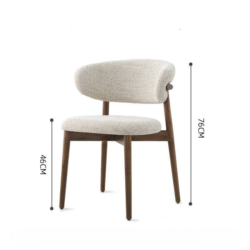 Nordic Design Modern Solid Wood Dining Chairs Leisure Home Fabric Chair