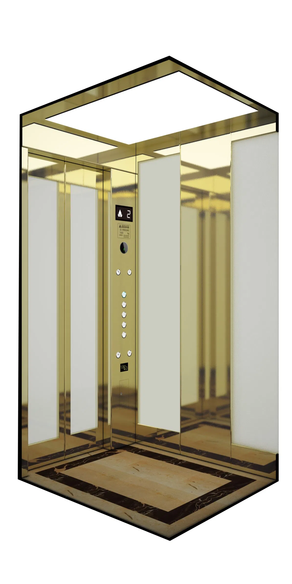 Electric Mirror Etching Stainless Steel Villa Home Panoramic Freight Cargo Car Goods Residential Sightseeing Elevator