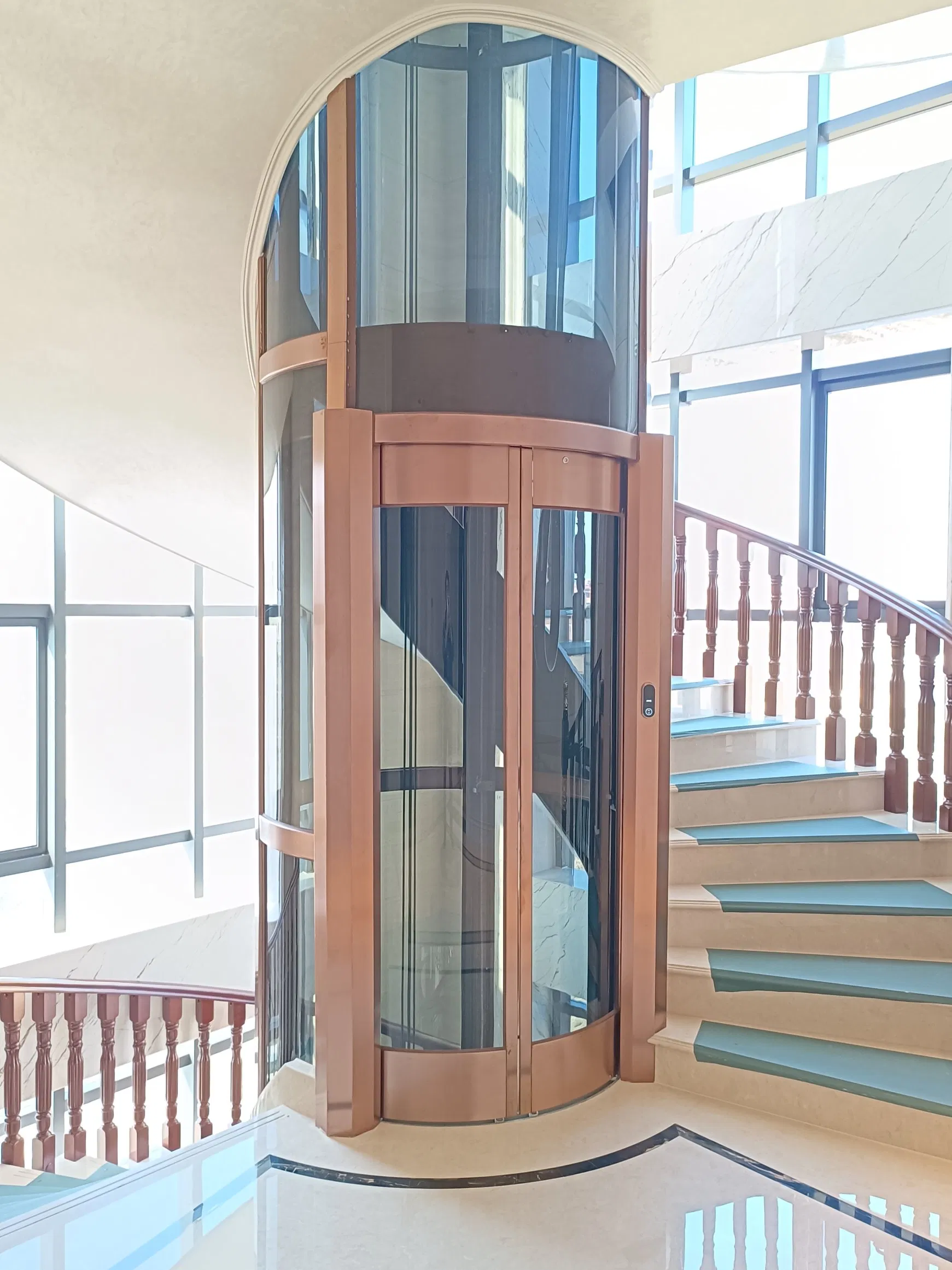 FUJI Round Glass Elevator Home Use Passenger Panoramic Elevator Lift