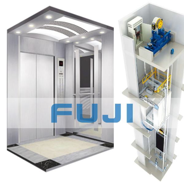 FUJI Passenger Elevator Lift with 304 Hairline Stainless Steel Cabin and Doors