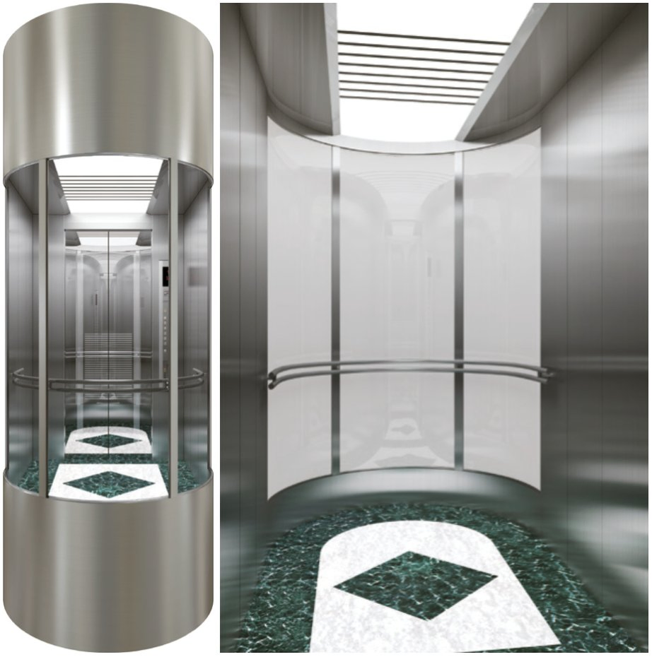 4 Persons Affordable Panoramic Capsule Shape Glass Elevator Semi-Circular Lift for Home