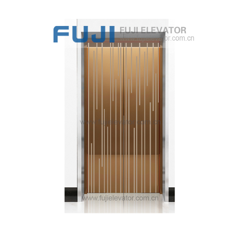 Residential Hotel Elevator Safety Lift Panoramic Glass Large Capacity Titanium Stainless Steel