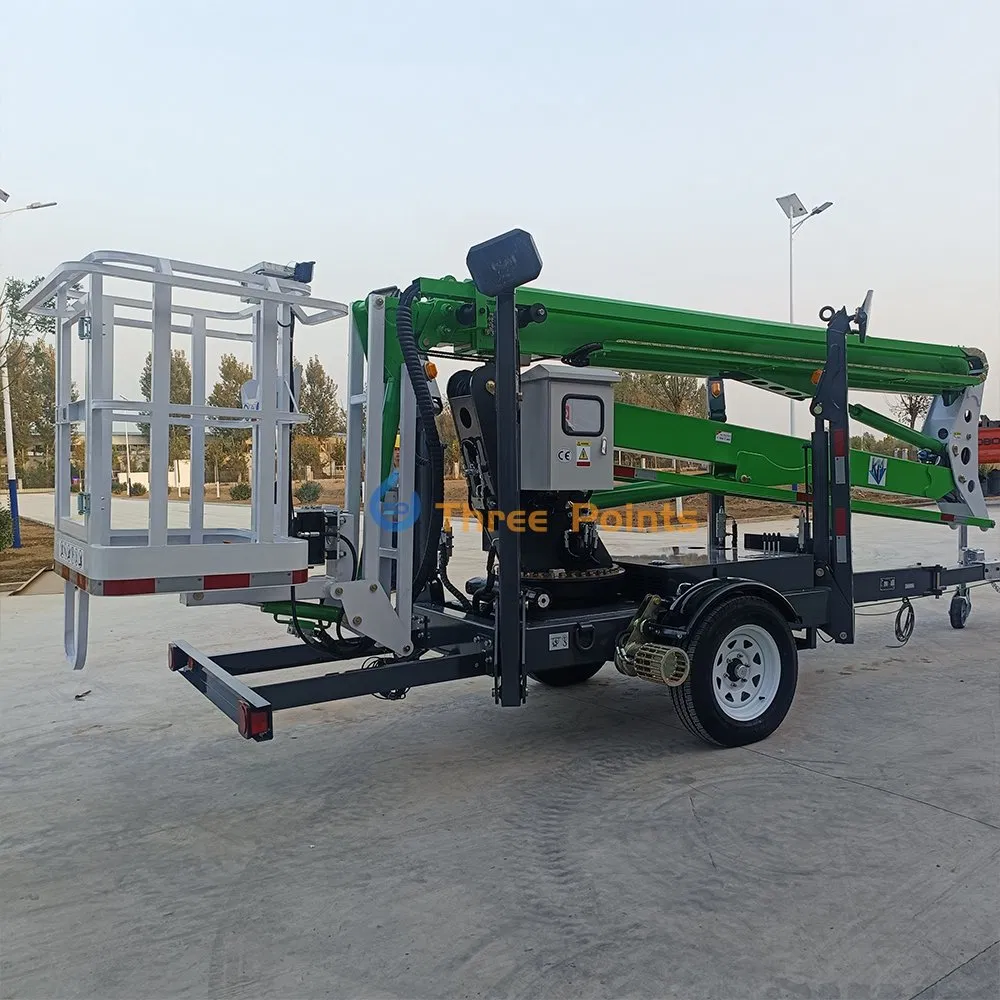 Cherry Picker Boom Lift Aerial Work Platform Trailer Articulating Telescopic Towable Boom Lift