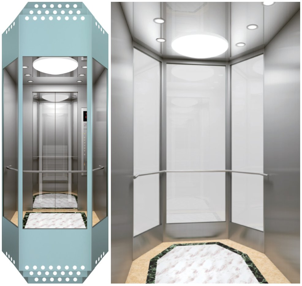 4 Persons Affordable Panoramic Capsule Shape Glass Elevator Semi-Circular Lift for Home