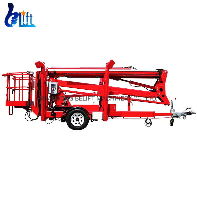 10m-22m Electric Hydraulic Aerial Telescopic Cherry Picker Towable Spider Trailer Boom Lift
