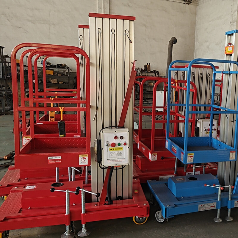 High Vertical Climbing Lifting Small Man Lifter Elevator Hydraulic Telescopic Single Ladder Aluminum Lift Platform