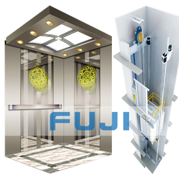 FUJI Passenger Elevator Lift with 304 Hairline Stainless Steel Cabin and Doors