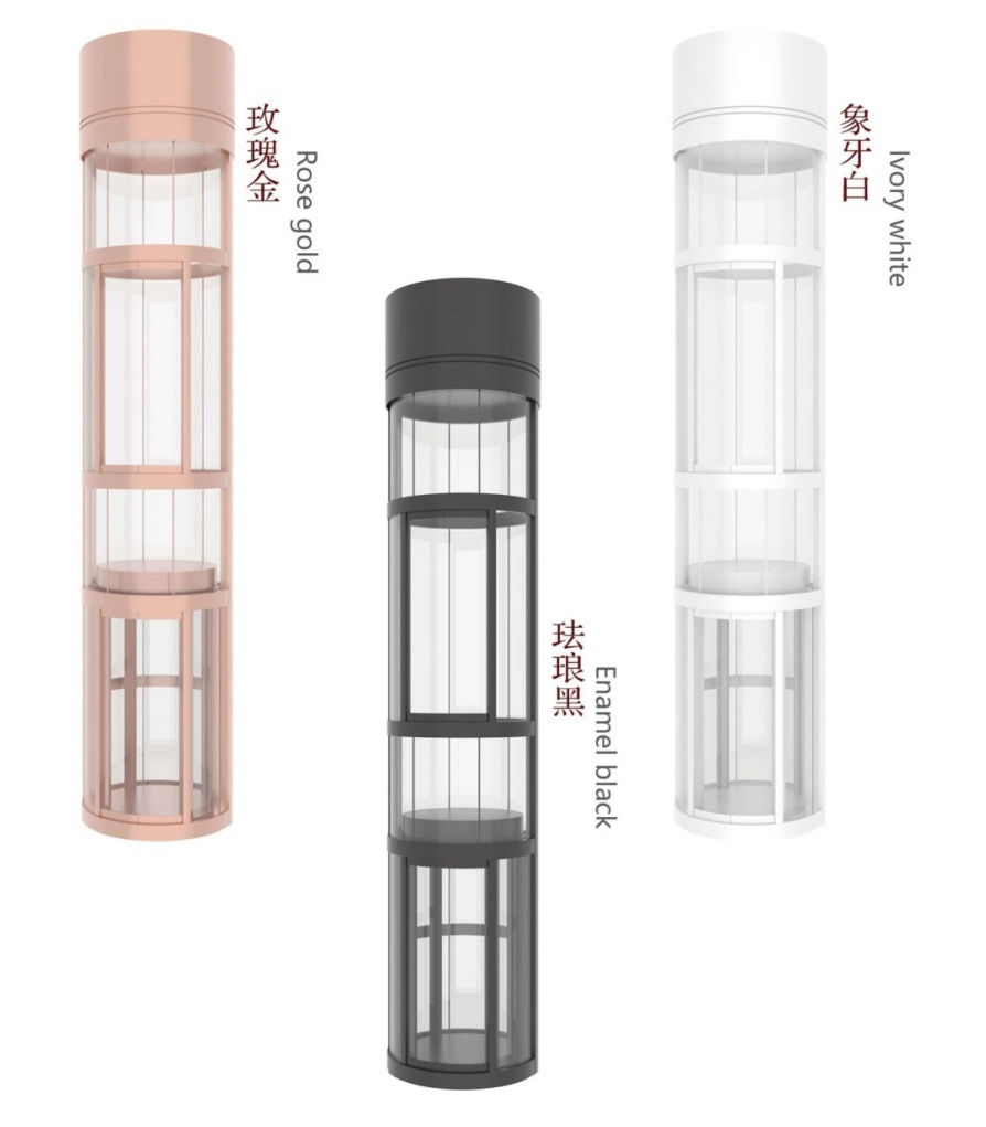 360 Full-Glass Panoramic Lift Circular Mrl Villa Elevator Home Lift