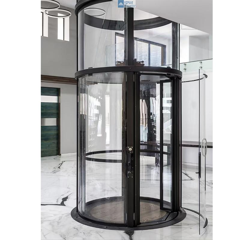 360 Full-Glass Panoramic Circular 2 Floor Villa Round Elevator Small Home Lift