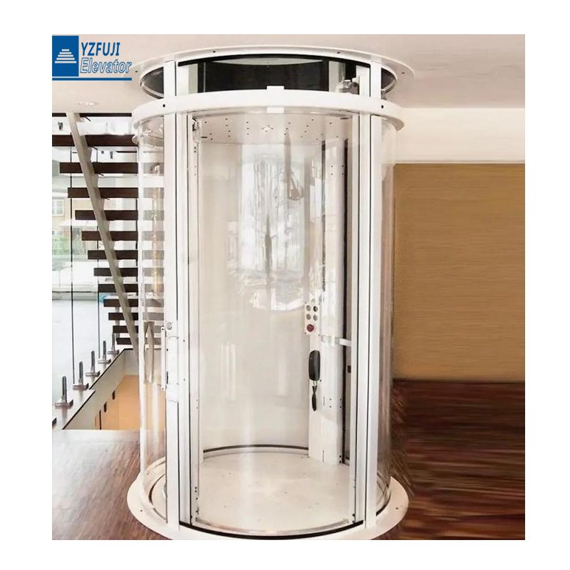 360 Full-Glass Panoramic Circular 2 Floor Villa Round Elevator Small Home Lift