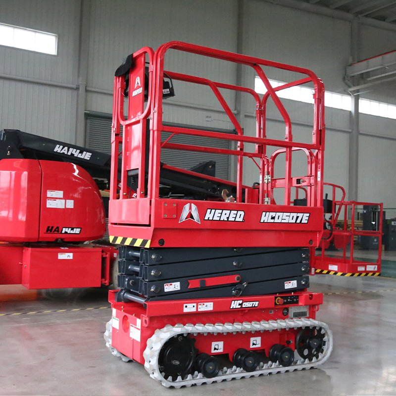 Hered 5m Crawler Scissor Lift Self-Propelled Hydraulic Lifting Rough Terrain Scissor Lift Aerial Work Platform