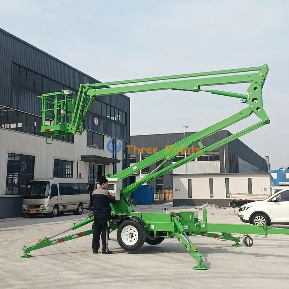 Cherry Picker Boom Lift Aerial Work Platform Trailer Articulating Telescopic Towable Boom Lift