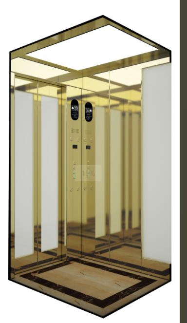 Electric Mirror Etching Stainless Steel Villa Home Panoramic Freight Cargo Car Goods Residential Sightseeing Elevator