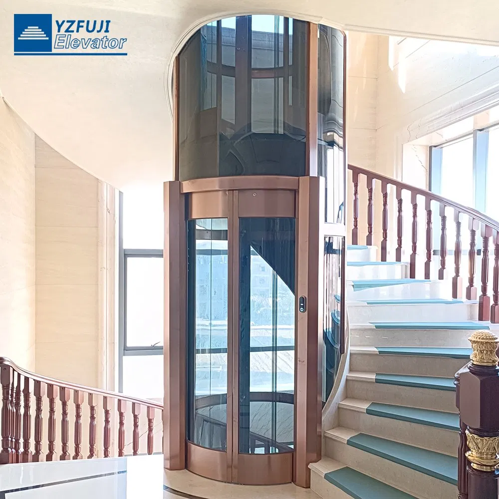360 Full-Glass Panoramic Circular 2 Floor Villa Round Elevator Small Home Lift