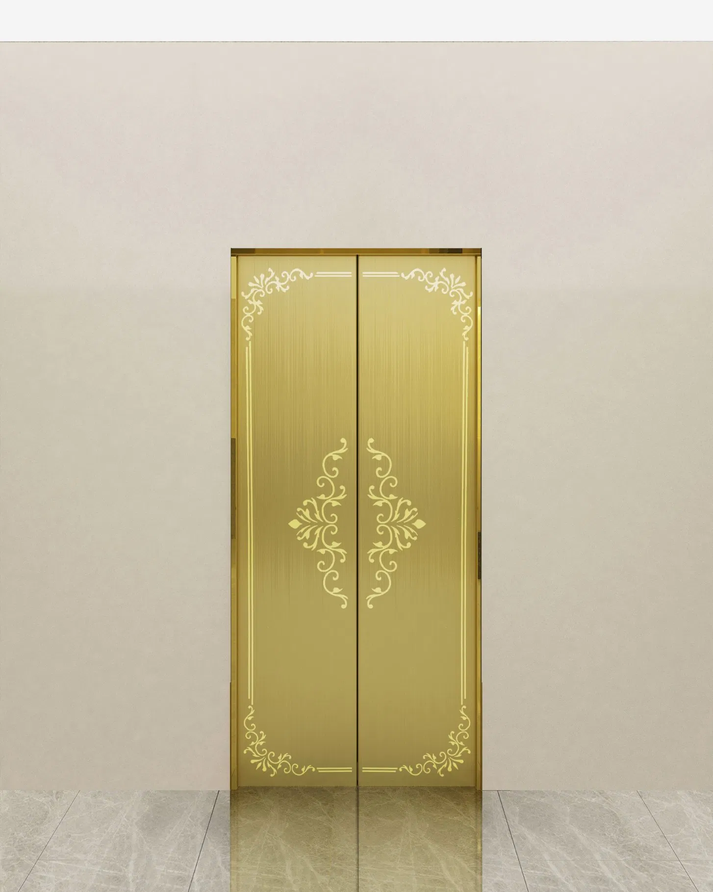 Electric Mirror Etching Stainless Steel Villa Home Panoramic Freight Cargo Car Goods Residential Sightseeing Elevator