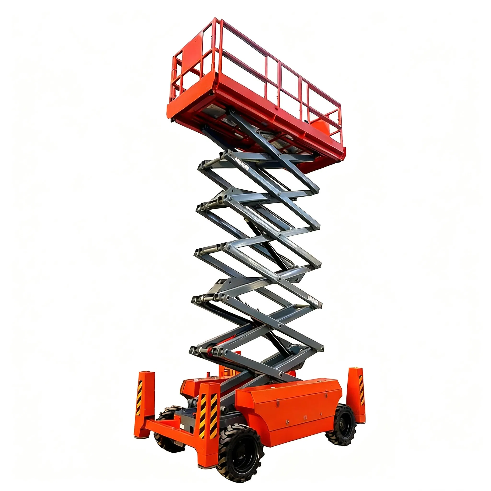 Working Rough Terrain Aerial Electric Mobile off-Road Boom Lifting Equipment Car Hydraulic Self-Propelled Scissor Lift Platform Price with CE