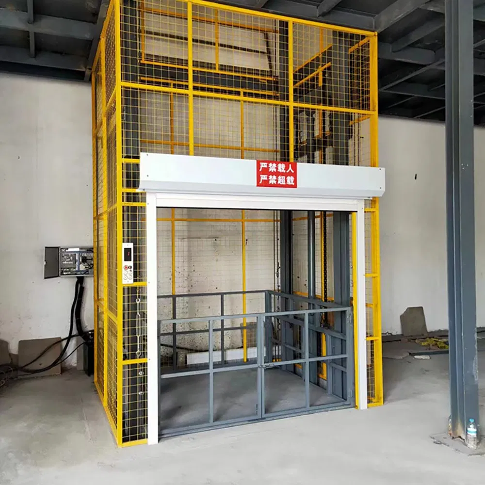 Electric Hydraulic Freight Elevator for Factory Floors Guide Rail Lift Platform