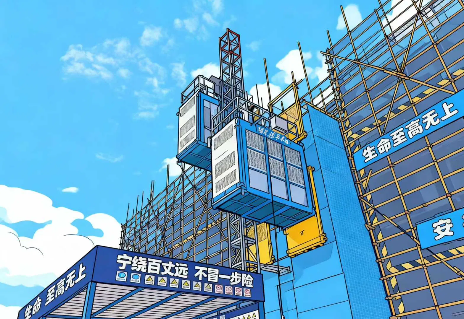 Sc200/200 Passenger and Freight Hoist Cargo Building Lift Machine Used or New Construction Elevator