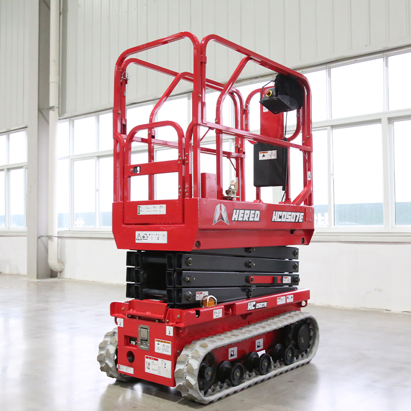 Hered 5m Crawler Scissor Lift Self-Propelled Hydraulic Lifting Rough Terrain Scissor Lift Aerial Work Platform