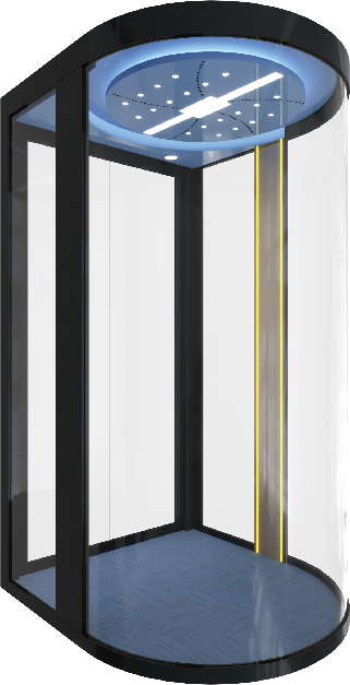 360 Full-Glass Panoramic Lift Circular Mrl Villa Elevator Home Lift