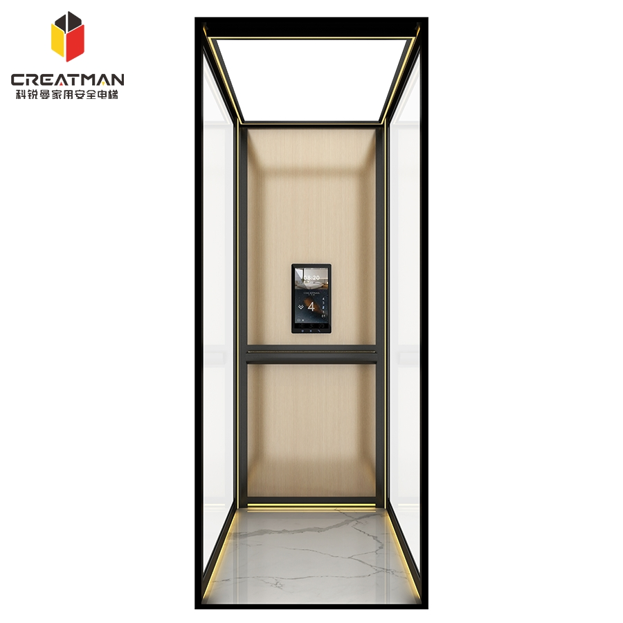 Small-Space 2-3 Floor Home Villa Sightseeing Elevator 400kg 2 Person