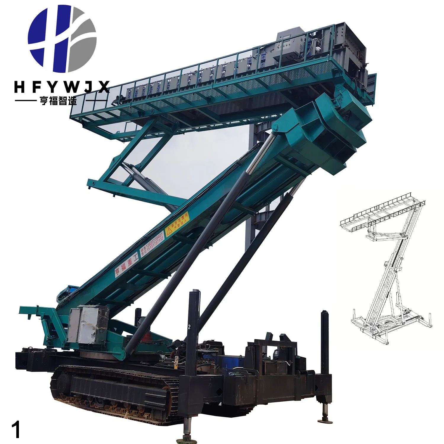 Hengfu Air Tile Machine Crawler Type Reverse Ceiling Hydraulic Lifting Platform
