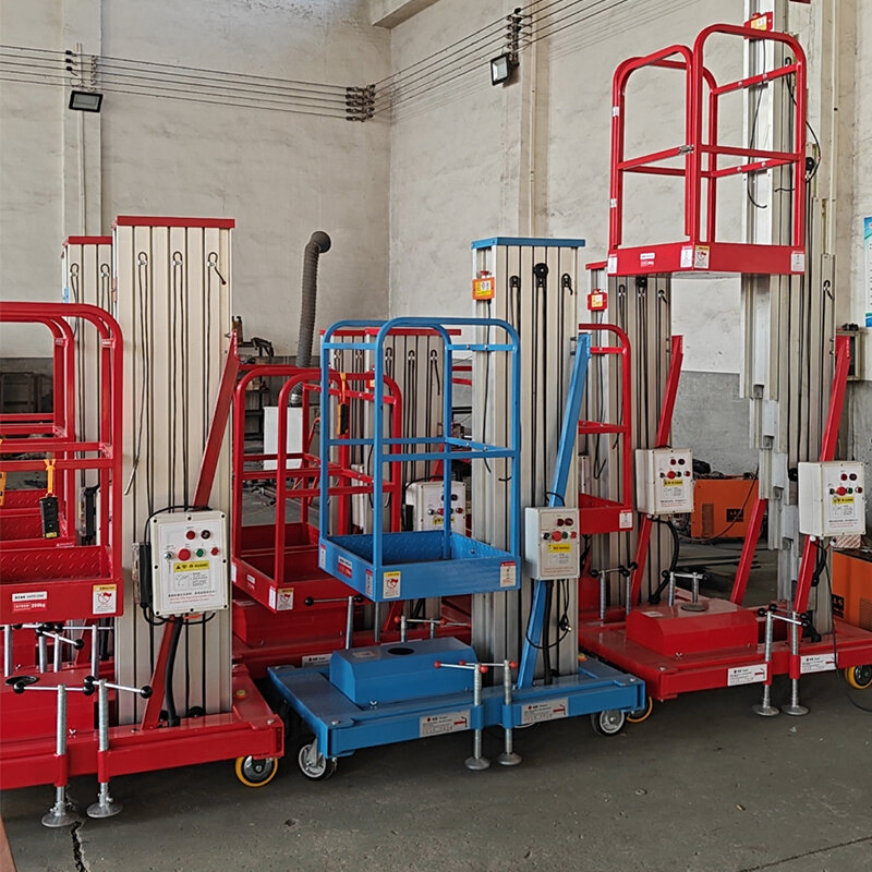 High Vertical Climbing Lifting Small Man Lifter Elevator Hydraulic Telescopic Single Ladder Aluminum Lift Platform