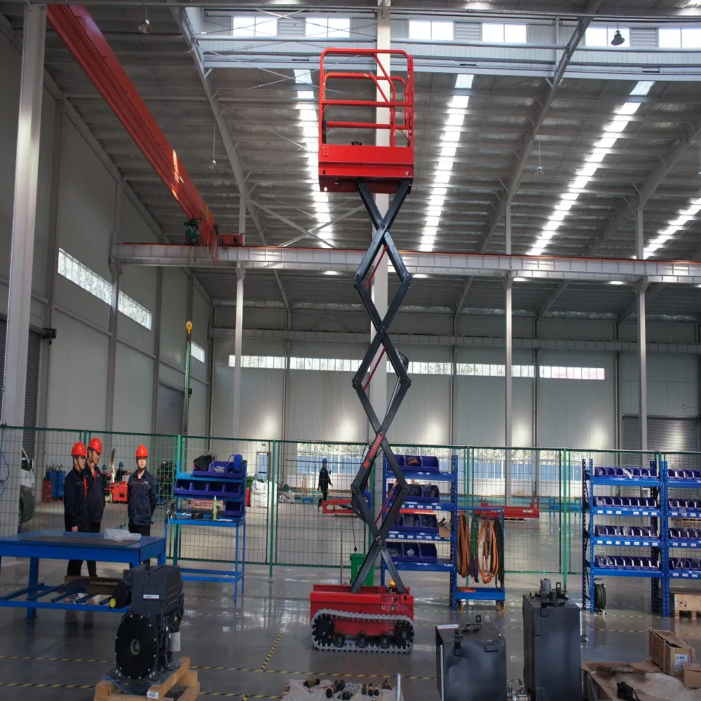 Hered 5m Crawler Scissor Lift Self-Propelled Hydraulic Lifting Rough Terrain Scissor Lift Aerial Work Platform