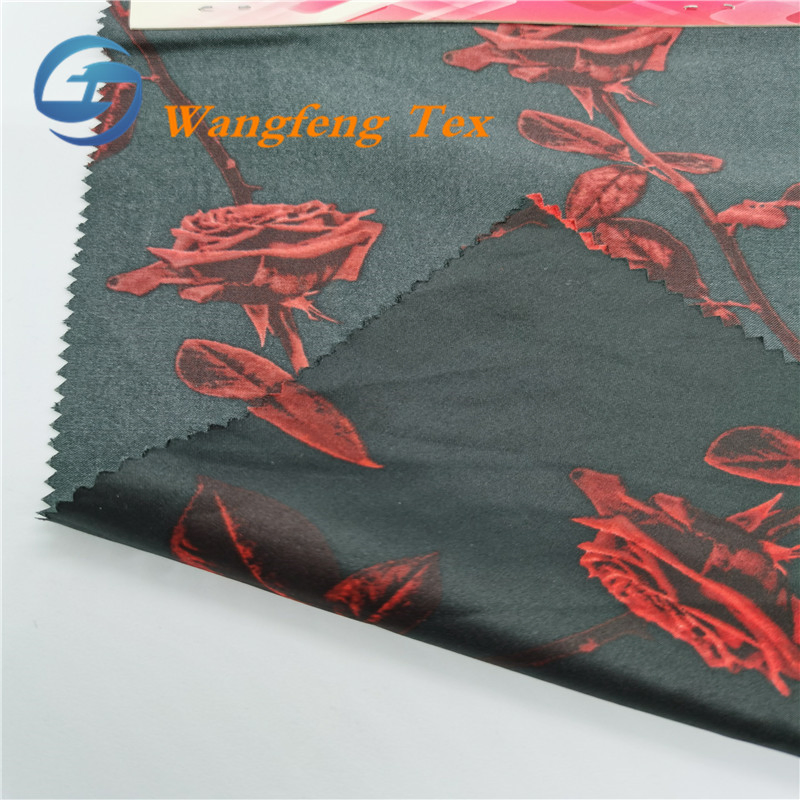 100% Polyester 50*75 Full-Dull Poly Satin Printed Dressfabric