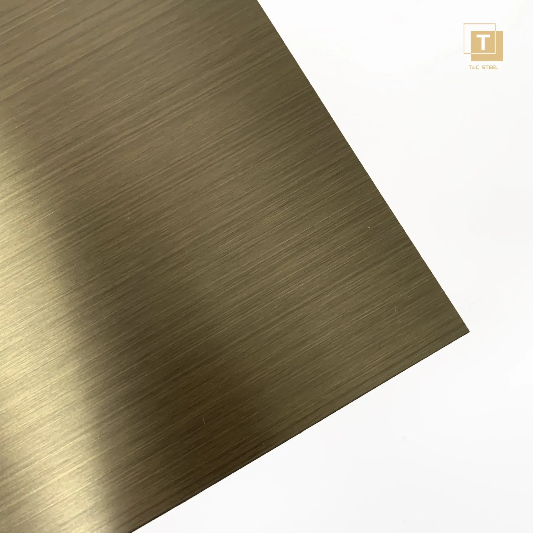 304 Gold Brushed Stainless Steel Sheet Decorative Brass Hairline PVD Color Bronze Stainless Steel Panel for Hotel Project