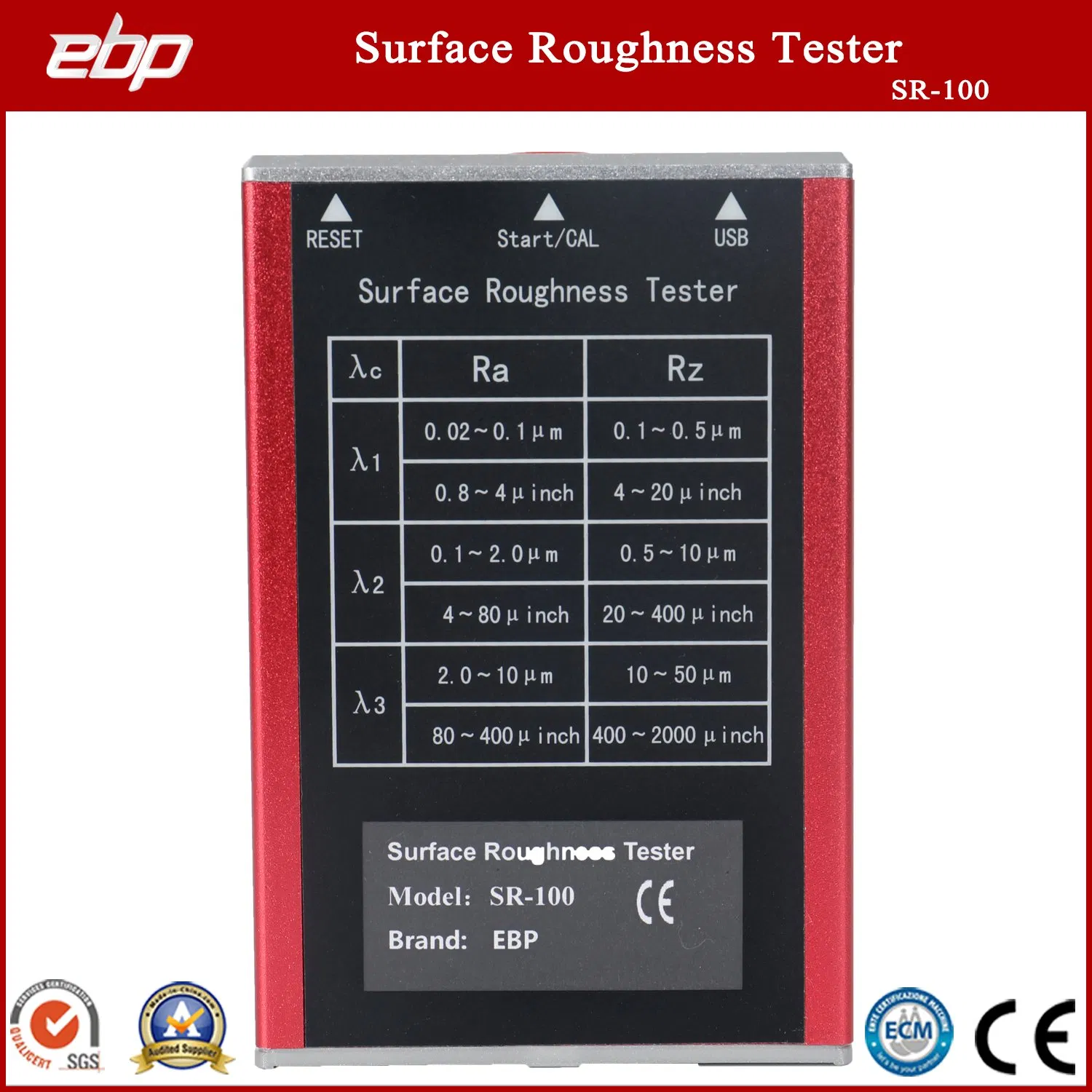 Surface Roughness Tester with Ra Rz Rq Rt Parameters Sr-100